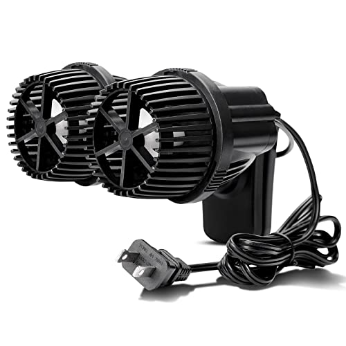 hygger 4200GPH Double Head Aquarium Circulation Pump, Quiet 12W Aquarium Wave Maker, with Strong Magnetic Suction Base, 360°Adjustable Power Head, for 110~240 Gal Tank - size: 4200GPH 12W, for 110~240Gal