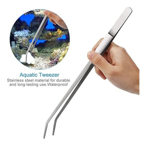 Aquarium Scissor Tweezers Tool Stainless Steel Aquatic Plants Set For Aquarium Maintenance(Bending Scissors) - color: Bending Scissors