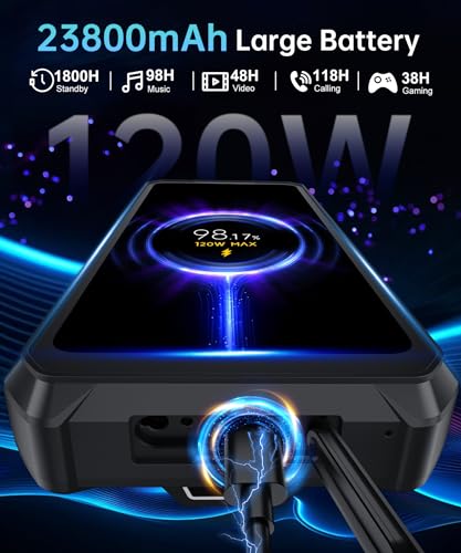 8849 Tank 3 Pro Rugged Smartphone 2024, 23800mAh Rugged Projector Phone 97dB Loud Speaker, 36GB+512GB Dual Sim 5G Android 14 Unlocked Mobile Cell Phones 6.79" Big Screen, Camping Light/2TB Expand/OTG - size: 18GB
