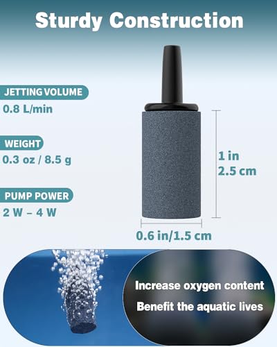 Pawfly Aquarium Air Stone 1 Inch, Fish Tank Air Stone Aerator Bubble Diffuser for Nano Air Pumps Small Buckets and Fish Tanks, 10 Pack