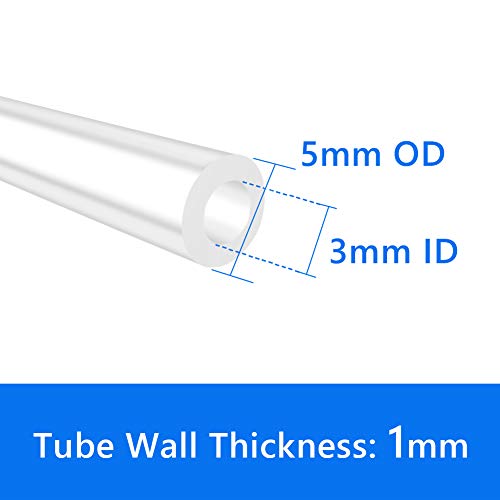 Quickun Pure Silicone Tubing, 3mm ID x 5mm OD High Temp Food Grade Tube Pure Silicone Hose Tube for Home Brewing, Beer Line, Kegerator, Wine Making, Aquaponics, Air Hose by Proper Pour (9.84 Ft) - size: 3mmx5mm, style: 9.84Ft (3meters)