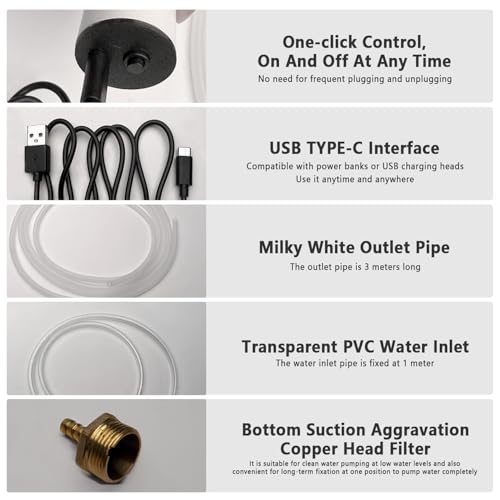 Rechargeable Mini Portable Water Pump Multifunctional Automatic simple fish tank water exchanger, floor, balcony water pump
