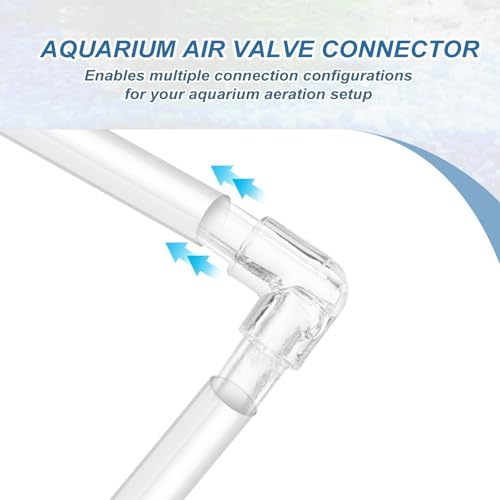 Aquarium Air Valve Connector, Aquarium Air Pump Accessories L Connector Plastic Inline Tubing, (12 Pcs), Intended for Fish Tank Oxygenation System - style: L Connector