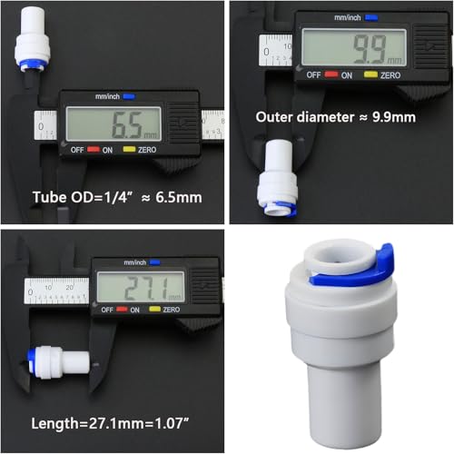 1/4" Push-Fit Tube Plug, 3 Pcs | Quick-connect plug adapter for RO reverse osmosis water filter systems, beverage dispensers & water purifiers. - size: 1/4-Inch PE Pipe Plug