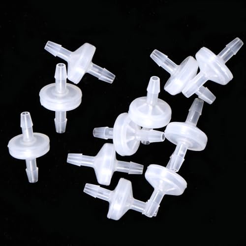 1/4 inch Plastic Check Valve, 10 Pack Aquarium Check Valve One Way Valves for Fuel, Oil, Water, Air (1/4 inch)