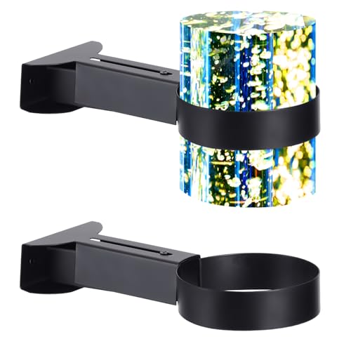 4 Pcs Sensory Bubble Tube Wall Bracket Extending 11 cm Diameter Wall Mounted Bubble Light Holder Water Floor Lamp Holder to Prevent Spillages and Keep Fish Aquarium Tank Stand Safe (Black) - color: Black