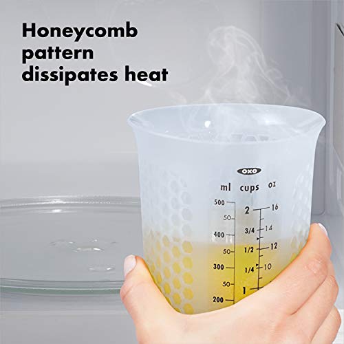 OXO GG 1 CUP SQUEEZE & POUR SILICONE MEASURING CUP, CLEAR - size: 1 Cup, style: Cup