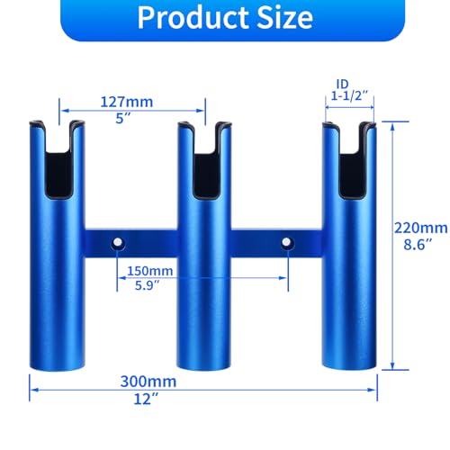 Aluminum Fishing Boat Rod Holder,3/4 Link Tube Aluminum Rod Rack, Suit Boats & Yacht ,Silver