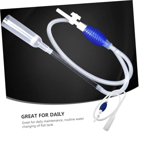 Beaupretty Aquarium Fish Tank Cleaner Manual Water Pump Siphon Vacuum Gravel Medium Size White for Fish Tank Water Change and Gravel Washing