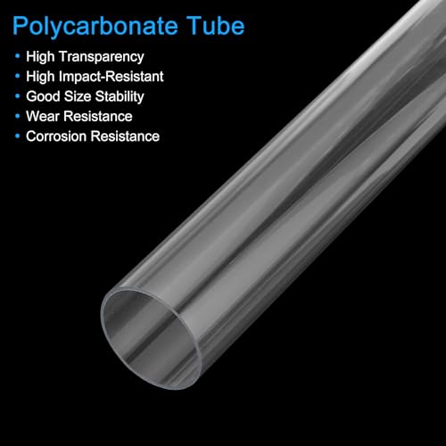 MECCANIXITY Plastic Pipe Rigid Polycarbonate Round Tube Clear 1 3/16"(30mm) ID 1 1/4"(32mm) OD 14"(350mm) High Impact for Lighting, Models, Water Plumbing - size: 1 3/16"IDx1 1/4"ODx14"
