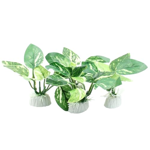 Soft Aquarium Plants Betta Fish Tank Decorations Betta Leaf Pad 2 Inch, Silk Plastic Artificial Plants for Aquarium Reptile Tank Decor (D-4Pcs Set/Green) - color: D-4pcs Set/Green