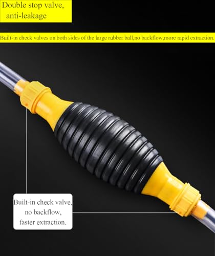 Gas Siphon Pump for Gasoline, Syphon Hand Pump with 3.3Ft Siphon Hose, Transfer Pump for Water, Fuel, Liquid, Aquarium (one hose)