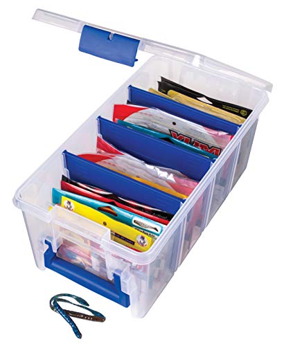 Flambeau Outdoors 4510 Super Half Satchel Soft Bait Organizer 15x8x6.25-Inch Ultimate Waterproof Tuff Tainer Fishing Tackle Tray Box (Includes Zerust Dividers)