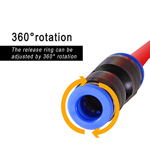80 Pcs Value Pack Push to Connect Air Hose Fittings, Quick Connect Pneumatic Fittings Kit for 1/4 5/16 3/8 1/2 inch Tube OD, 0-145 PsiHigh Pressure Resistant, Straight 2 Way Connectors
