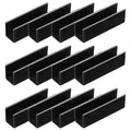 uxcell 12Pcs Plastic Glass Connector, 180 Degree Glass to Glass Clamp for 12mm Thick, Fixing Bracket Rimless Clip Holder for Aquarium Fish Tank Display Shelves, (12mm, Black) - size: 12 mm