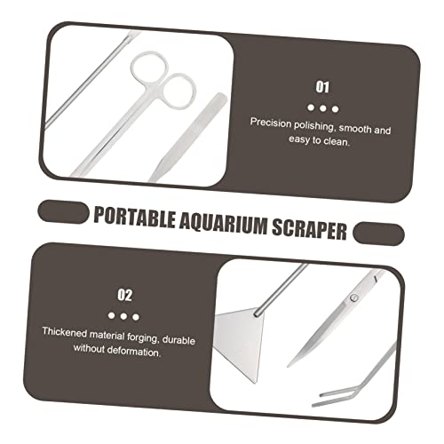 BESPORTBLE Stainless Steel Aquarium Scissors Multi-Function Tools Scraper Shovel Tweezer for Aquascaping - color: Assorted Color, size: 32X7X1CM