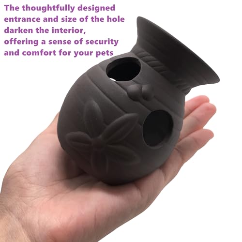 M2cbridge Pottery Ceramic Jar Natural Clay Vase Cichlid Small Fish Shrimp to Play Hide Breed Habitat(Purple Clay, 2pcs) - color: Purple Clay, 2pcs