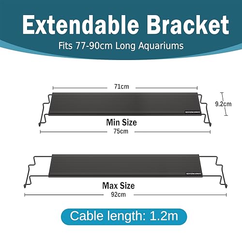 24/7 Mode LED Aquarium Light for 30-36 Inch Plant & Fish Tank, IP68 Full Spectrum Light, Sunrise-Daylight-Moonlight, White Red Green Blue Pink LEDs with Extendable Brackets for Freshwater - size: For 30-36 inch Tank