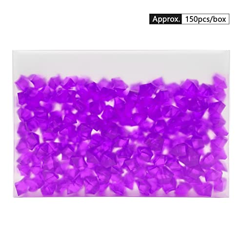 150PCS Fake Ice, Fake Crushed Ice Cubes 16 x 22 mm Artificial Acrylic Crystal Diamonds for Vase Fillers,Table Scatter, Wedding Decoration, Photography Props, DIY Crafts Rose red - color: Pink-red