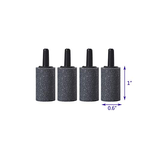 ALEGI 12 Feet Aquarium Airline Tubing Standard with 4 Air Stones and 4 Check Valves for Fish Tank Air Pump, Black