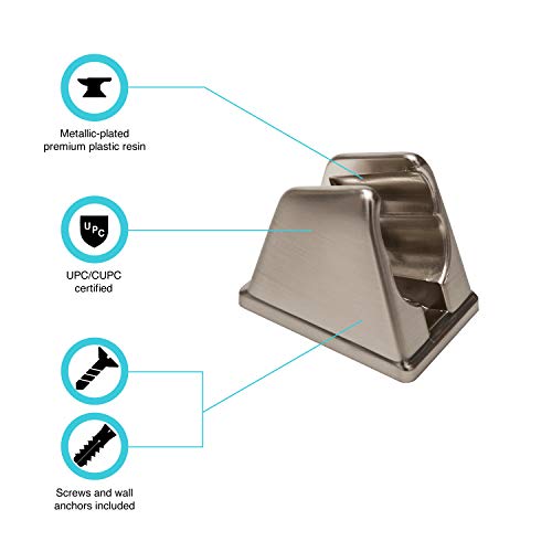 Dura Faucet DF-SA156-SN RV Handheld Shower Wand Bracket Holder - Mounting Screws Included (Brushed Satin Nickel) - color: Brushed Satin Nickel