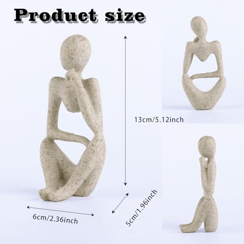 Fish Aquarium Decor Ornaments Minimalist Sandstone Thinker Statue Fish Tank Decorations Small Accessories Resin Abstract Home Decor Fish Toy for Betta Cichlid Goldfish Shrimps Hermit Crabs Turtle - color: Right Thinking