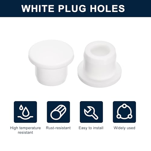 uxcell 4 Pieces White Plug Holes, T13 Waterproof Rubber Button Plug for 13mm / 0.51" Hole - size: 13mm