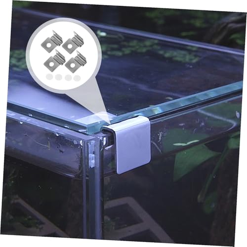 Fish Tank Accessories Aquarium Lids 4Pcs Fish Tank Glass Aquarium Cover Clip Support Holder Stainless Steel - Aquarium Accessories Universal Lid Clips 5mm Glass Tank Aquarium Lid - size: 2.1x1.5cm