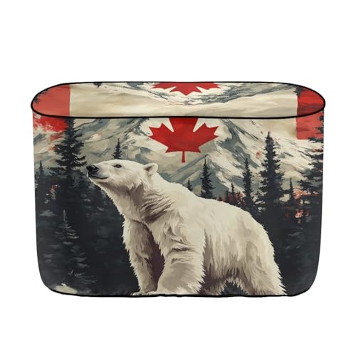Canadian Flag Bear RV Propane Tank Cover for Travel Trailer Dustproof Propane Tank Cover for Camper Replacement Cover for RV/Trailer/Camper Fit for 20lb Tanks - color: Canadian Flag Bear, size: Small-Double 20LB