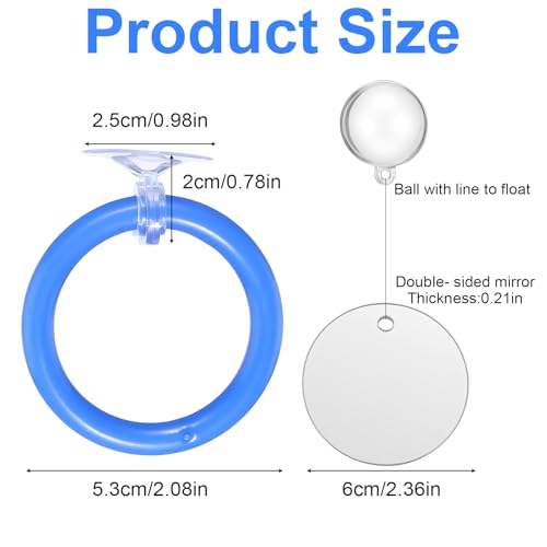 2 PCs Fish Feeding Ring with 1 Floating Mirror, Betta Ring Enrichment Toys, Exercise Training Rings and Betta Mirror for Tank Beta Fish Toys Beta Floating Aquarium Decor