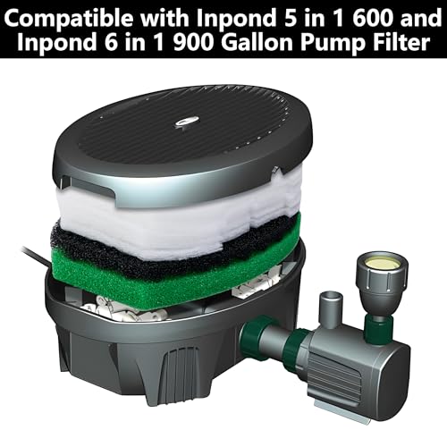 10 Pcs Pond Filter Maintenance Kit, Pond Filtration Replacement Pads, Filter Foam Pad Media Set for Model 5 in 1 300 Gal and 6 in 1 900 Gal Water Pump Improving Outdoor Water Quality