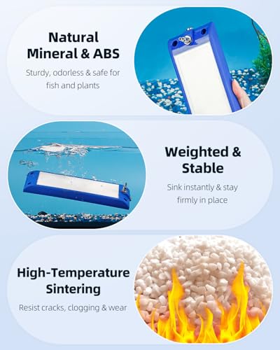 Pawfly Aquarium Air Stone, 11" Nano Air Bubble Curtain Wall, Self-Sinking Design Aquarium Bubbler Decorations for Freshwater Saltwater, Oxygen Bubble Diffuser for Pond & Hydroponics, Blue