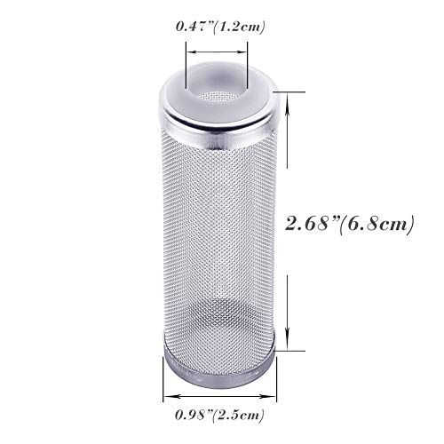 Quickun Stainless Steel Aquarium Flow Fish Filter Guard Net Shrimp Safe Inlet Inflow Protect Basket Mesh Media 12mm, 2Pcs - size: 12mm ID
