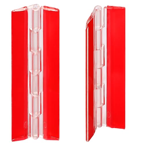 2pcs Acrylic Small Clear Plastic Transparent Folding Self-Adhesive Continuous Hinge for Cabinet Drawer Furniture Aquarium Lid DIY Crafts Display Stand 200x42 mm