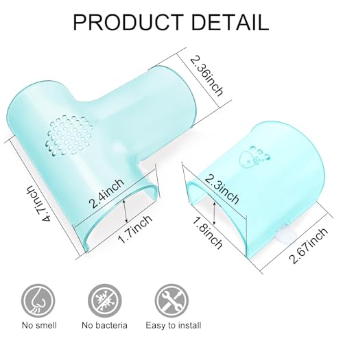 Aquarium Decorations Fish Tank Accessories for Shrimp Cichlid Hiding Breeding, Small Fish Bowl Hide Decoration, Acrylic Tube Tunnel for Betta Fish Tank Decorations, Aquarium Hideout with Suction Cups - color: I-Transparent Blue