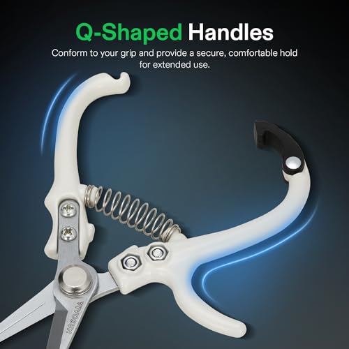 VIVOSUN Pruning Shears for Gardening, Lightweight Plant Pruners for Gardening, Garden Scissors for Cutting Flowers, Trimming Branches, Indoor Plant Scissors, Stylish Garden Gifts for Women - style: Q-Shaped Pruner