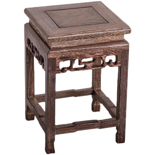 HOMSFOU Chicken Wenge Wooden Flower Stand Small Indoor Plant Holder Vase Display Rack Chinese Style Decorative Base 5.51X3.54X3.54 Inches - size: 14X9CM