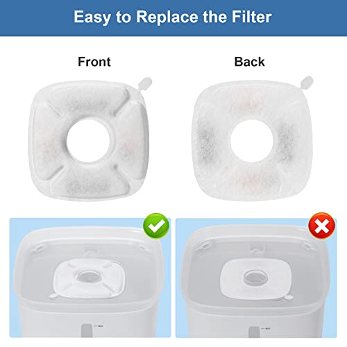 （16 Pieces） 8 Pack Replacement Filters & 8 Pack Replacement Pre-Filter Sponges for Veken 95oz/2.8L Bellflower Pet Fountain Cat Water Fountain Dog Water Dispenser
