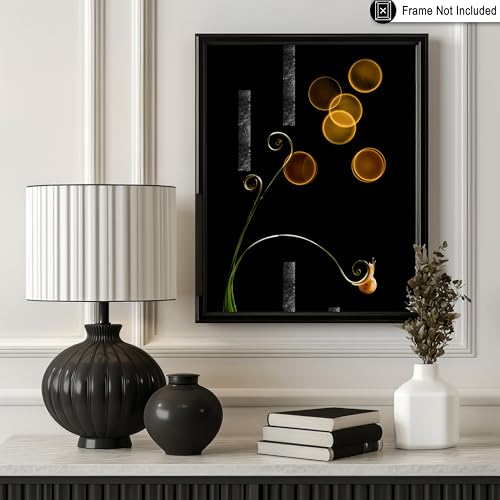 Monem Art Ethereal Atmosphere Print - The Snail and Light Poster - Animal Photography Wall Decor - Aesthetic Office, Living Room or Office Decor - 12x16 Unframed Wall Art by Andi Halil - color: Style-06, size: 12"L x 16"W