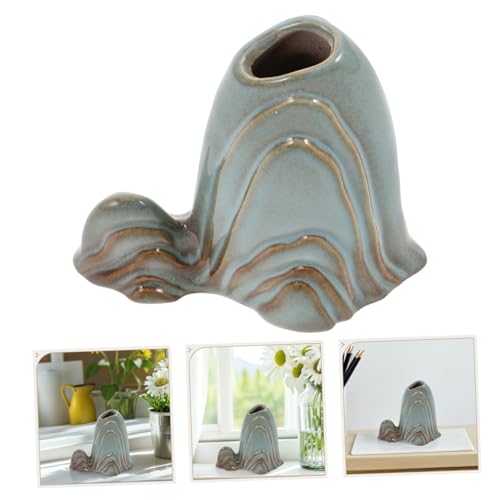 MAGICLULU Ceramic Mini Mountain - Fish Tank Landscape Decoration - Office Home Bonsai Decor Zen Garden Accessories- Ceramic Brush Holder