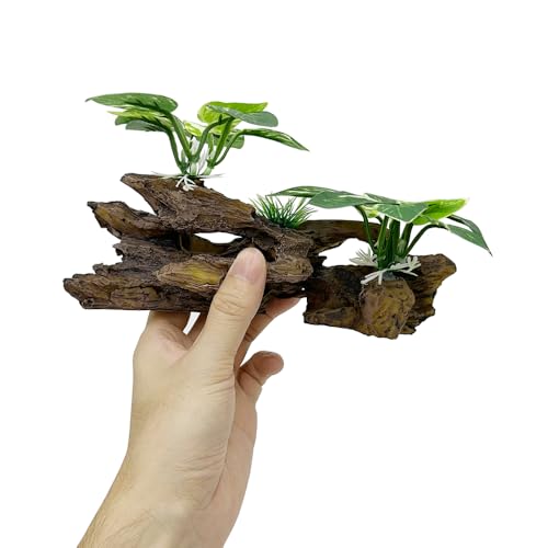 Fish Tank Decorations Aquarium Decor Ornaments Betta Silk Leaf pad Hammock Artifical Driftwood Cave Goldfish Bowl Accessories (Type-B) - color: Type-b