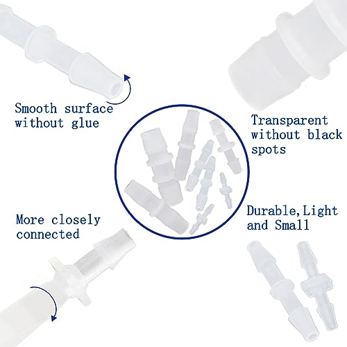 Plastic Hose Barb Fitting, 1/4" x 1/4" Pipe Connectors, Barbed Splicer Mender Joint Adapter Union Fitting, 6 Pcs - size: 0.25 Inch