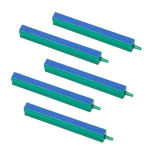 Aquarium Air Stones Bar 6 Inch Air Stone Kit with 5 Pcs Square Oxygen Diffuser Bubble Release Mineral Airstones for Fish Tank Pumps Small DWC Bucket Needs - color: Blue, size: 6 Inch