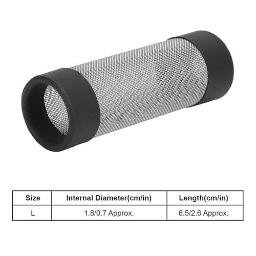 Internal Diameter Stainless Steel Pre Tube Filter Cover Mesh Net Fish Intake Strainer Shrimp Tank Aquarium Accessory(L) - size: Large