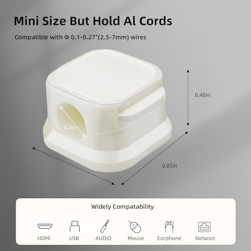 12 Pcs Magnetic Cable Clips, Cable Management, Office Desk Accessories, Cord Organizer, Cable Smooth Adjustable,for Desk, Wall, Car, Motorcycle,Home Office, Phone Cable Management (White) - color: White, size: 12 psc