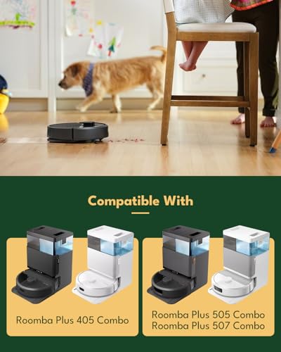 28 Pcs Accessories Set for iRobot Roomba Plus 405/505/507 Combo Robot Vacuum Cleaner: 2 Main Brushes, 6 Side Brushes, 4 HEPA Filters,8 Dust Bags, 6 Mop Pads, 2 Cleaning Brushes - size: Roomba 405/505 28 Pcs