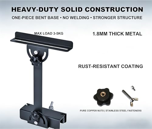 Metal Aquarium Light Riser Clamp, 2Pcs | Full Metal, Fits Rim Up to 0.9”, Max 4.9” Wide Light, 0-6.5” Adjustable Height