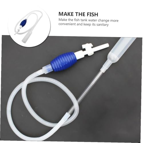 Beaupretty Aquarium Fish Tank Cleaner Manual Water Pump Siphon Vacuum Gravel Medium Size White for Fish Tank Water Change and Gravel Washing