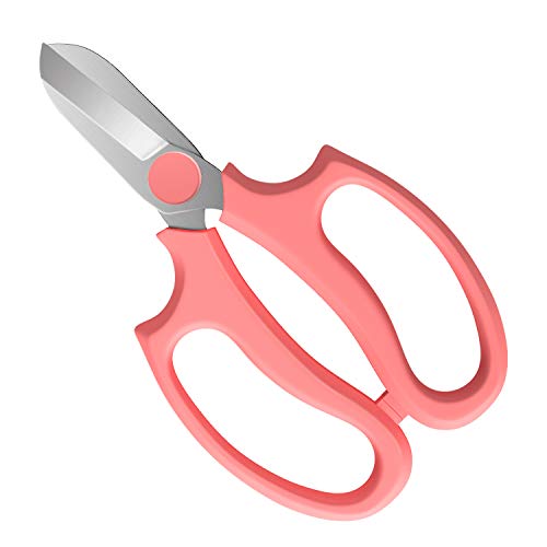 Housolution Flower Scissors, Strong Floral Shears, Premium Steel Garden Pruning Shears Garden Scissors Floral Fruits Leaf Scissors Hand Pruner Snip Trimming Tool for Gardening Flower Arrangement, Pink - color: Pink, size: 1 Pack