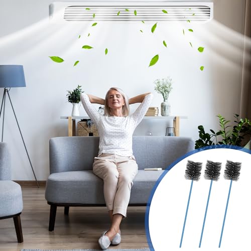 3 Pcs Condensate Trap Flexible Drain Brush, 16 Inch AC Drain Line Cleaning Brush for AC & HAVC Condensate P Trap, Blue